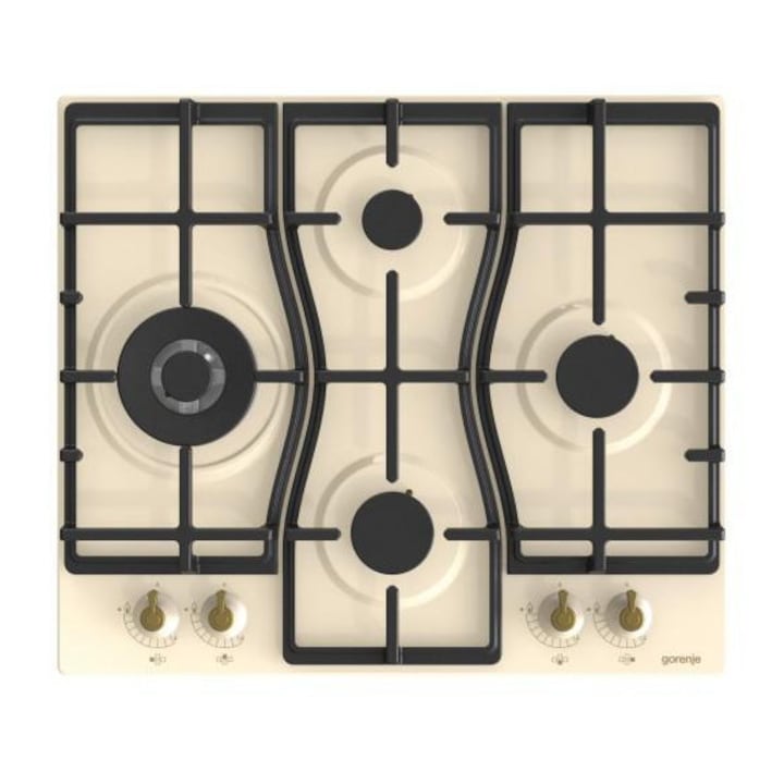 Plita gaz Gorenje GW6D42CLI, zabrele din fonta, aprindere cu o singura mana, 60x50cm