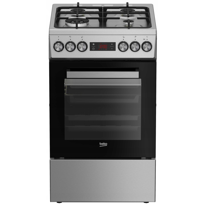 Газова печка Beko FSM 51331DXDT 60л 8 функции инокс 50см