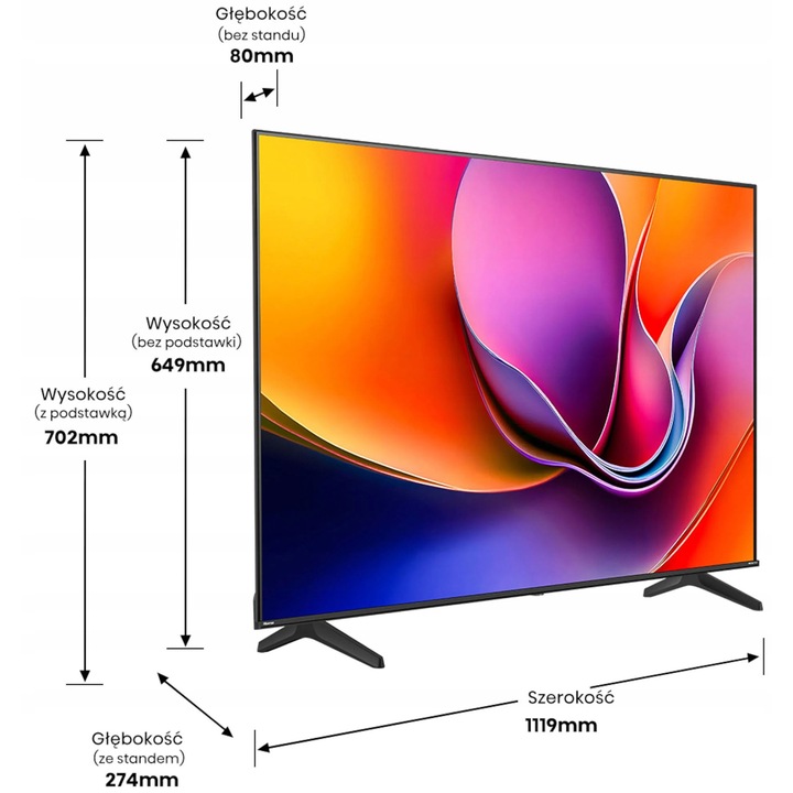 Телевизор LED 55" HISENSE 55A6Q 4K HDR, Wi-Fi, Bluetooth, черен, пълен комплект
