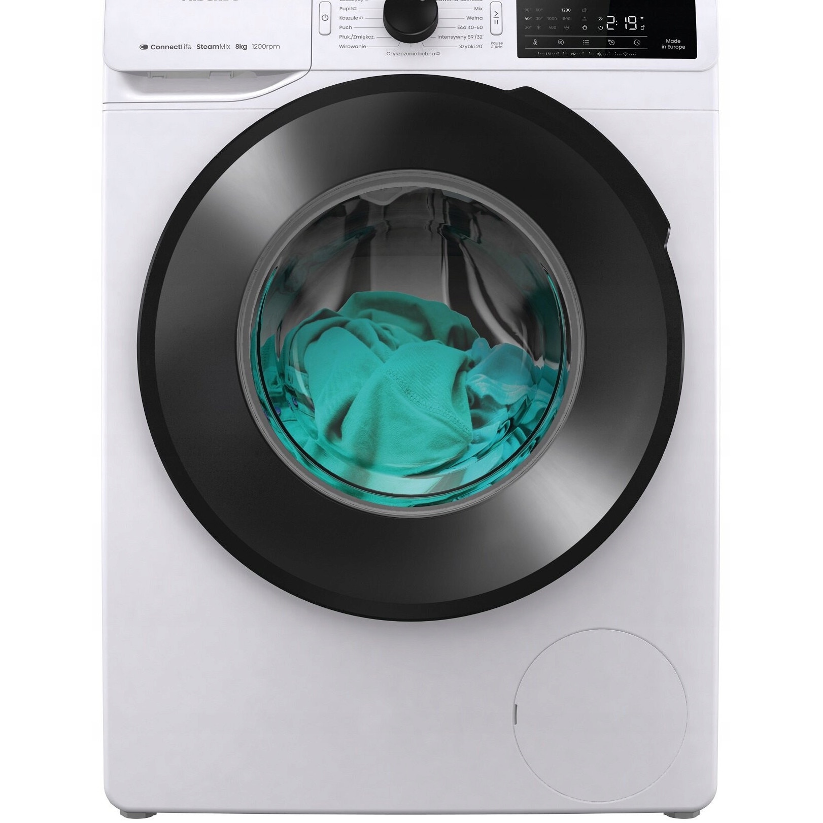 Masina de spalat rufe, Hisense, 8kg, 1200rpm, alba, 46.5x60x85cm