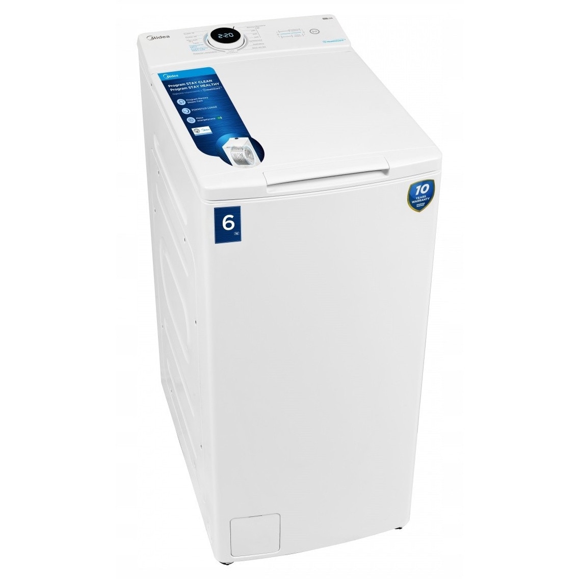 Masina de spalat rufe Midea, model MF100T60B, 6 kg, 1200 rpm, alb