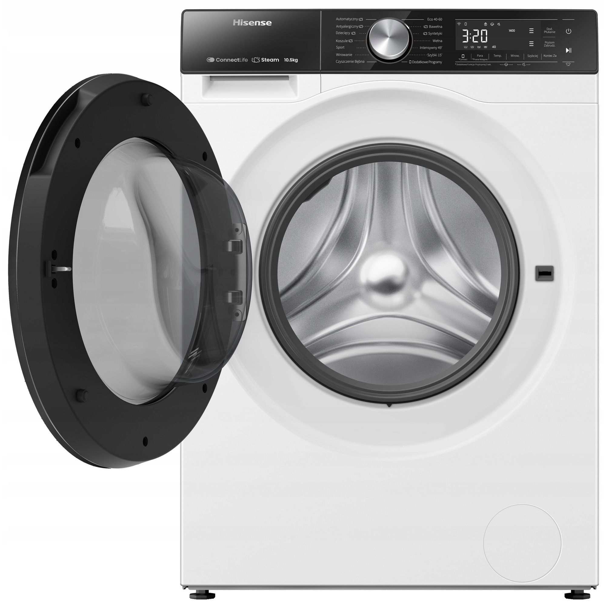 Masina de spalat rufe, Hisense, 10.5kg, 1400 rpm, alb, 59x58.5x84.5cm