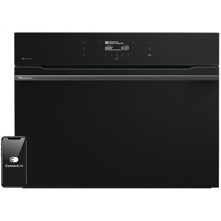 Cuptor electric Hisense BIM406A8B cu microunde, functie Pizza, negru, 59.5x45.5x54.6cm