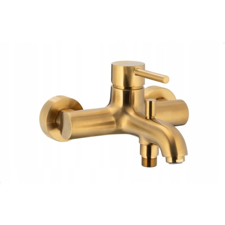 Kádcsaptelep KFA Moza, falra szerelhető, szálcsiszolt arany, 2 lyuk, 150x15mm