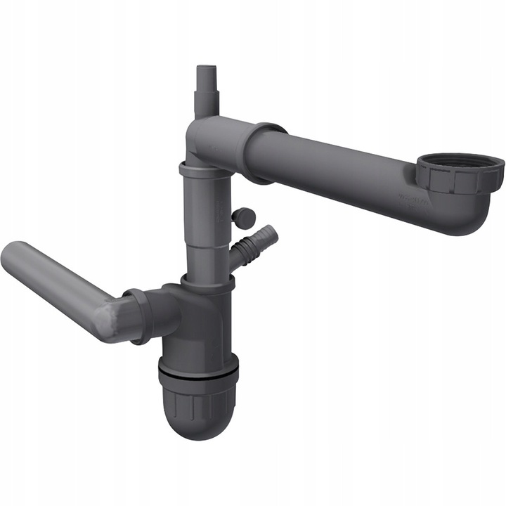 Сифон за мивка Franke, 88.9мм, пластмаса, 15x20см, сив