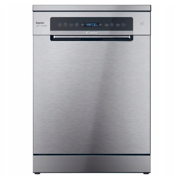 Съдомиялна машина Candy RapidO CF 6B2S3PSX, 59,7см, 16 комплекта, автоматично отваряне, сребриста