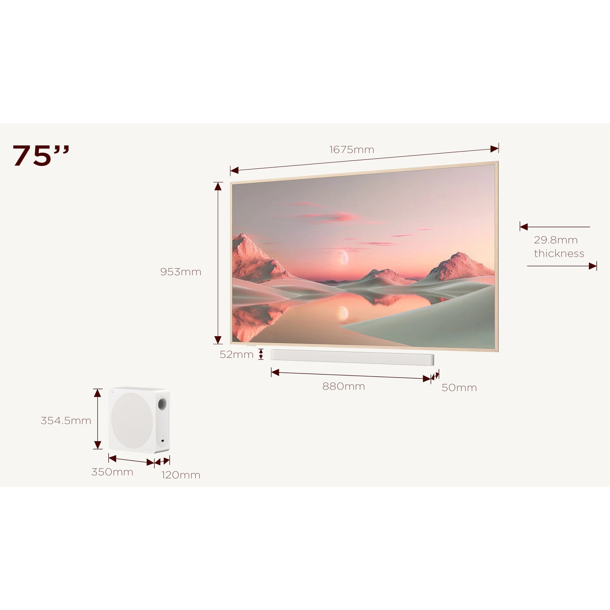 Televizor QLED 75" TCL 75A300 PRO 4K 144 Hz Google TV, cu soundbar Bang & Olufsen