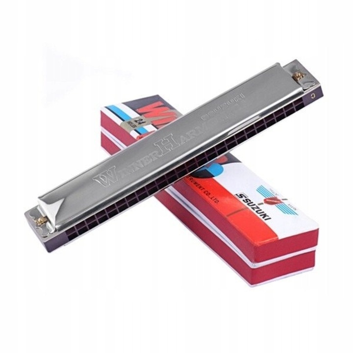 Muzicuta Suzuki Winner-24 C, 24 lyuk, ezüst, 2x2.8x17.8cm, tokkal