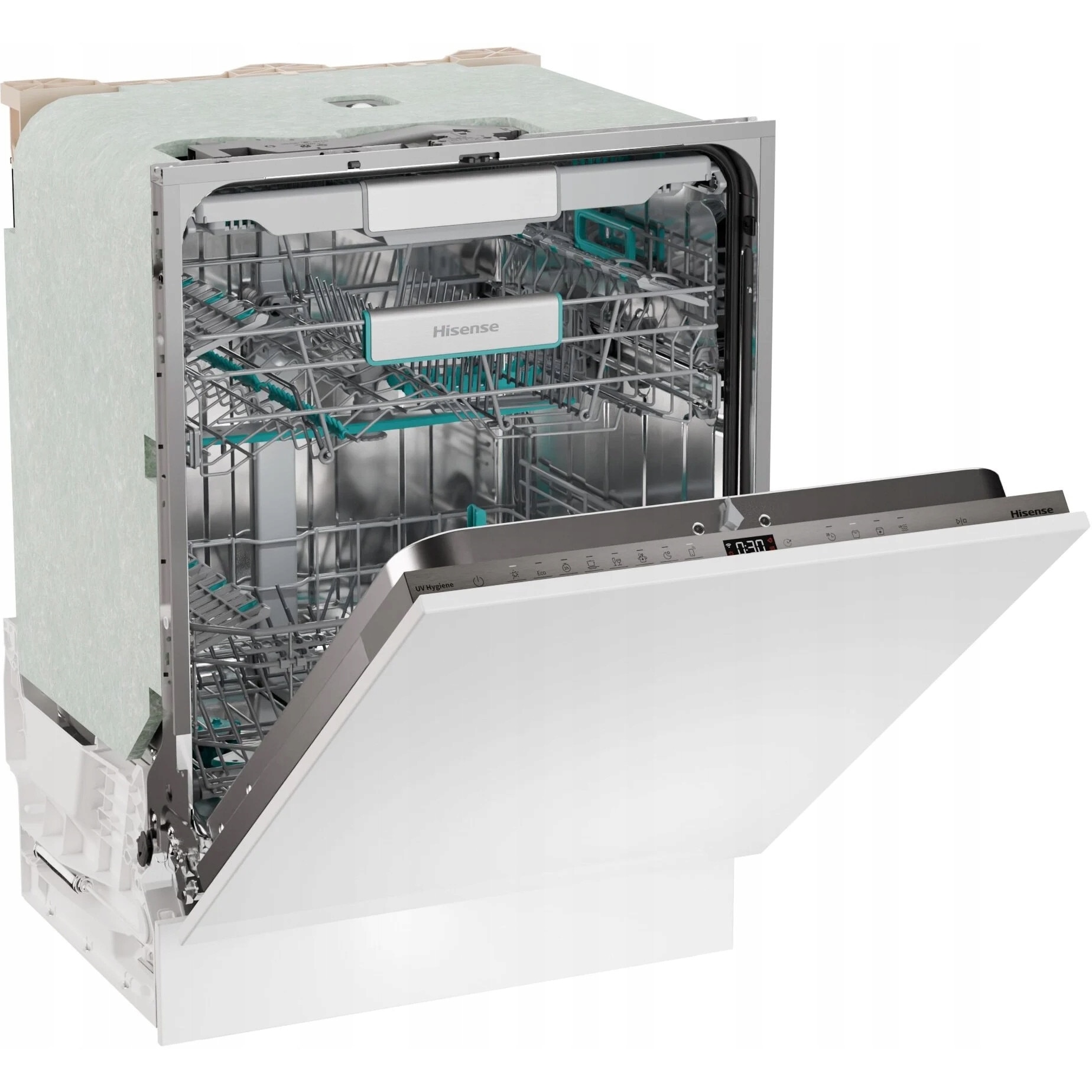 Masina de spalat vase Hisense HV693A65UVAD, 16 seturi, autodozare, 59.8x81.6x55.5cm, culoare inox