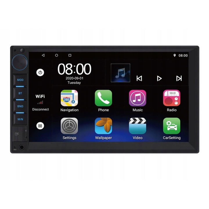 Radio auto Vordon AC-8280 Wally, 4x60W, Bluetooth, 2 DIN, negru