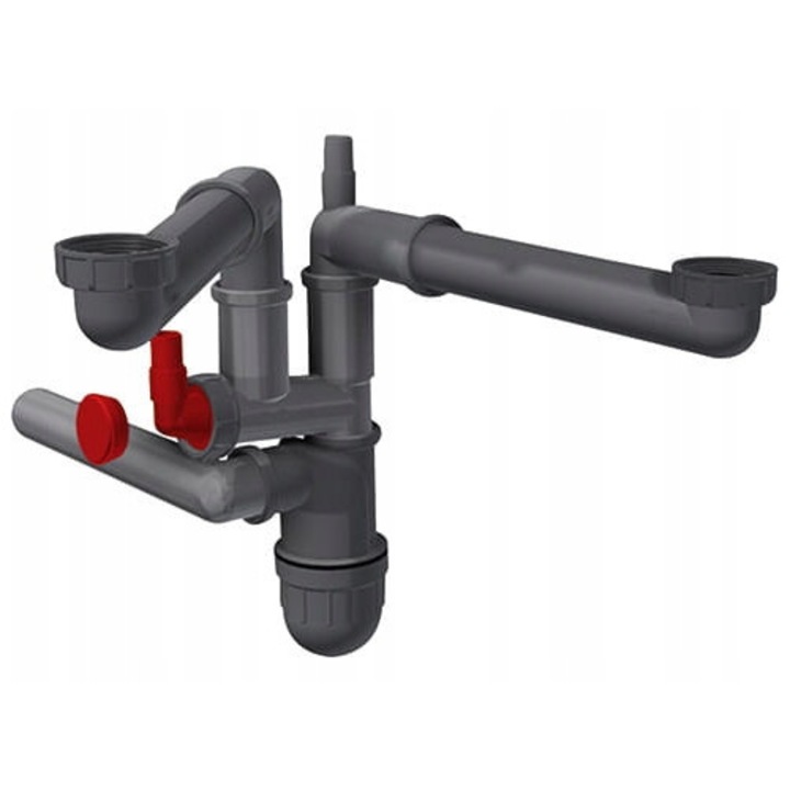 Сифон за мивка, 88.9мм, 40мм, сив