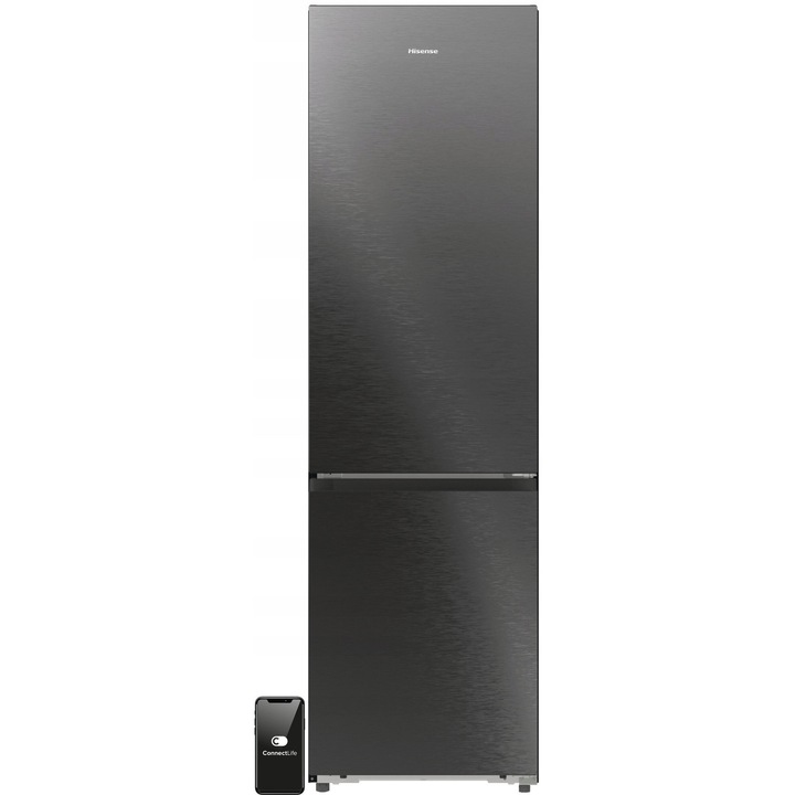 Combine frigorifice HISENSE RB5P410SBFC No Frost 203cm, 283l frigider + 130l congelator, negru Inox