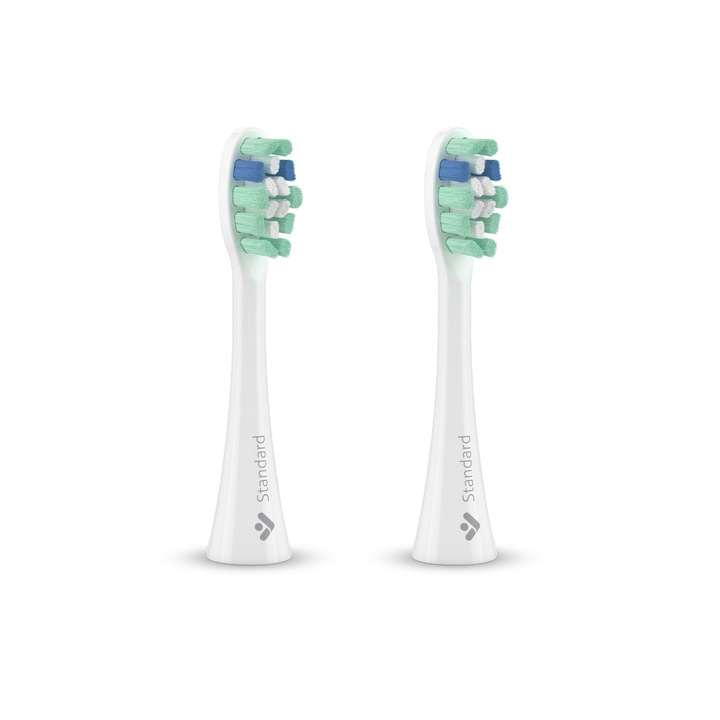 Резервни глави за електрическа четка за зъби TrueLife SonicBrush Clean-Series, 2 броя, бял