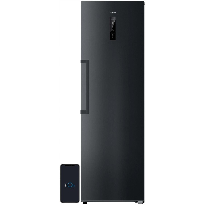 Congelator Haier H4F306DDH1R, 301L, Inox inchis, 190x60x74.2cm, cu sistem ABT Pro, 4 sertare