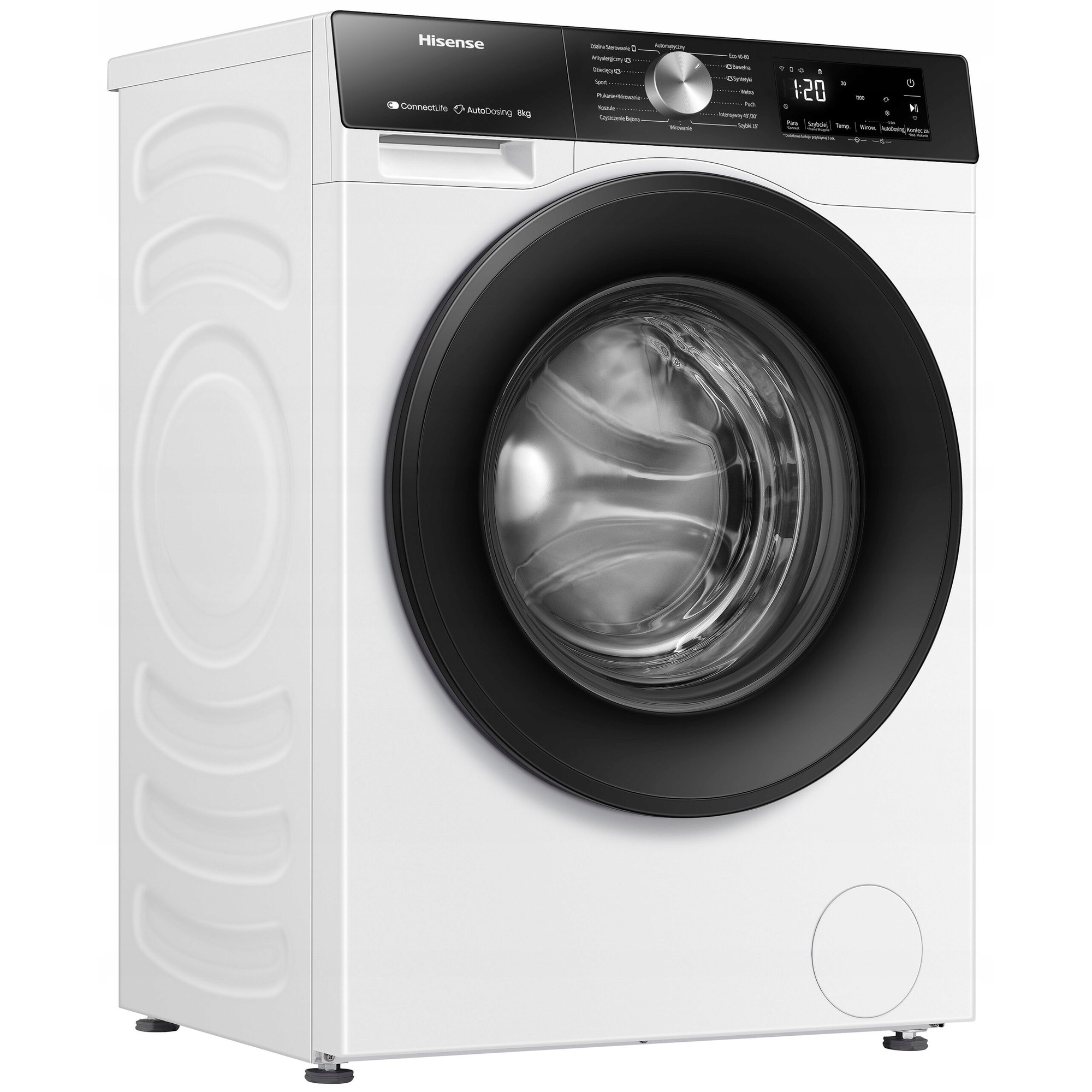 Masina de spalat rufe, 8kg, 1400 obr, Wi-Fi, Autodozare, Alb, 51x59.5x84.5cm