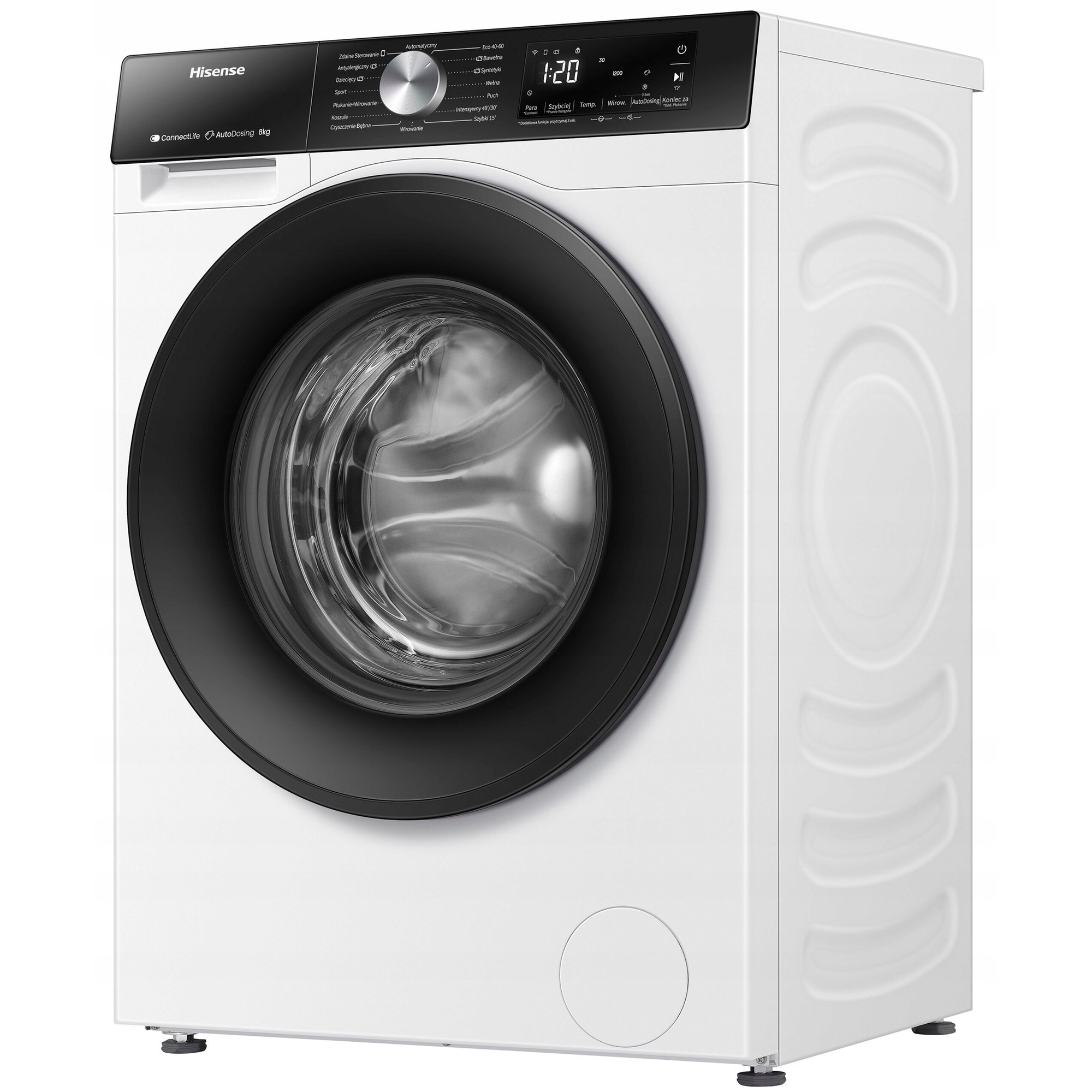 Masina de spalat rufe, 8kg, 1400 obr, Wi-Fi, Autodozare, Alb, 51x59.5x84.5cm