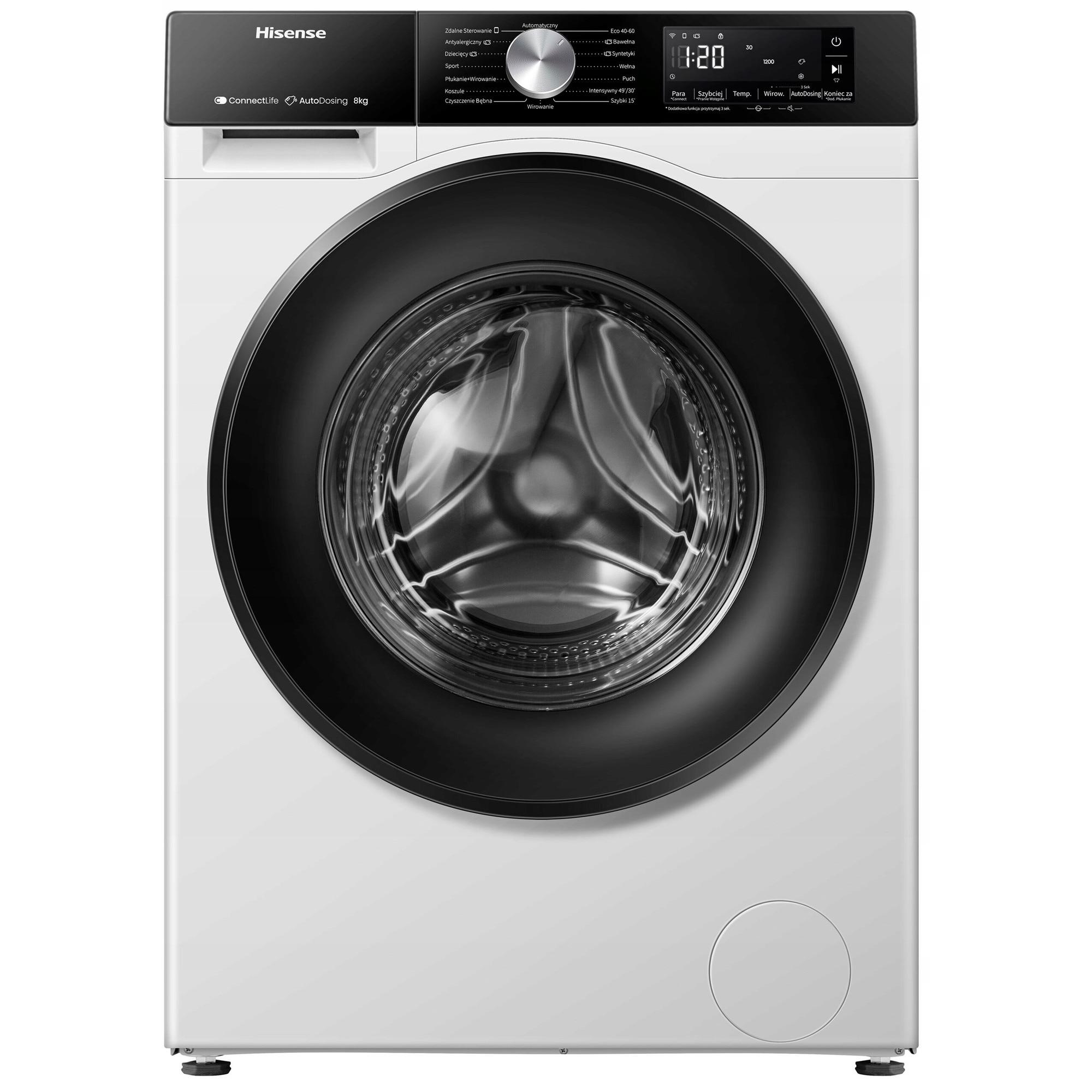 Masina de spalat rufe, 8kg, 1400 obr, Wi-Fi, Autodozare, Alb, 51x59.5x84.5cm