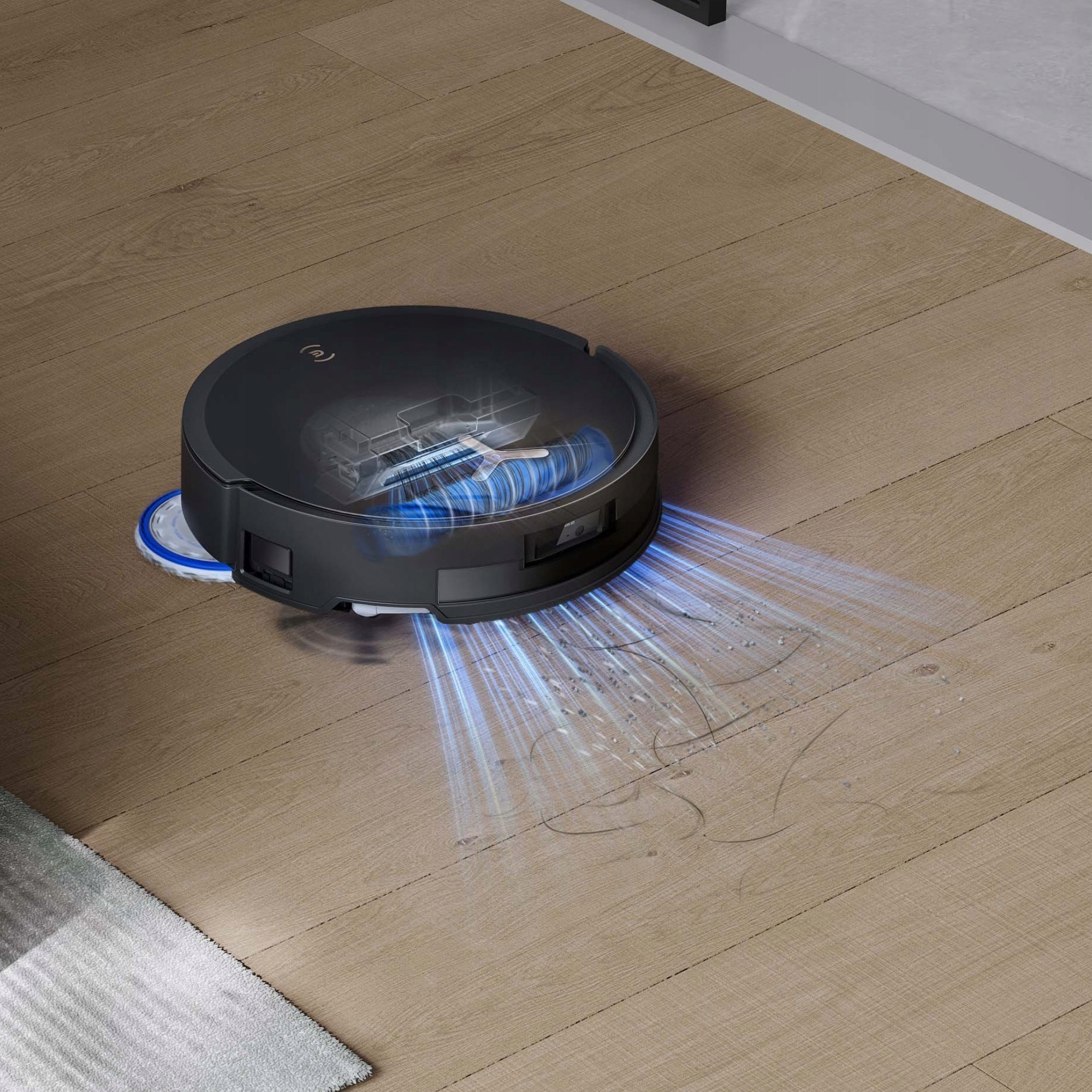 Aspirator robot ECOVACS Deebot T50 Max Pro Omni, negru, 180 min autonomie, 3l capacitate recipient, tehnologie AIVI 3D 3.0