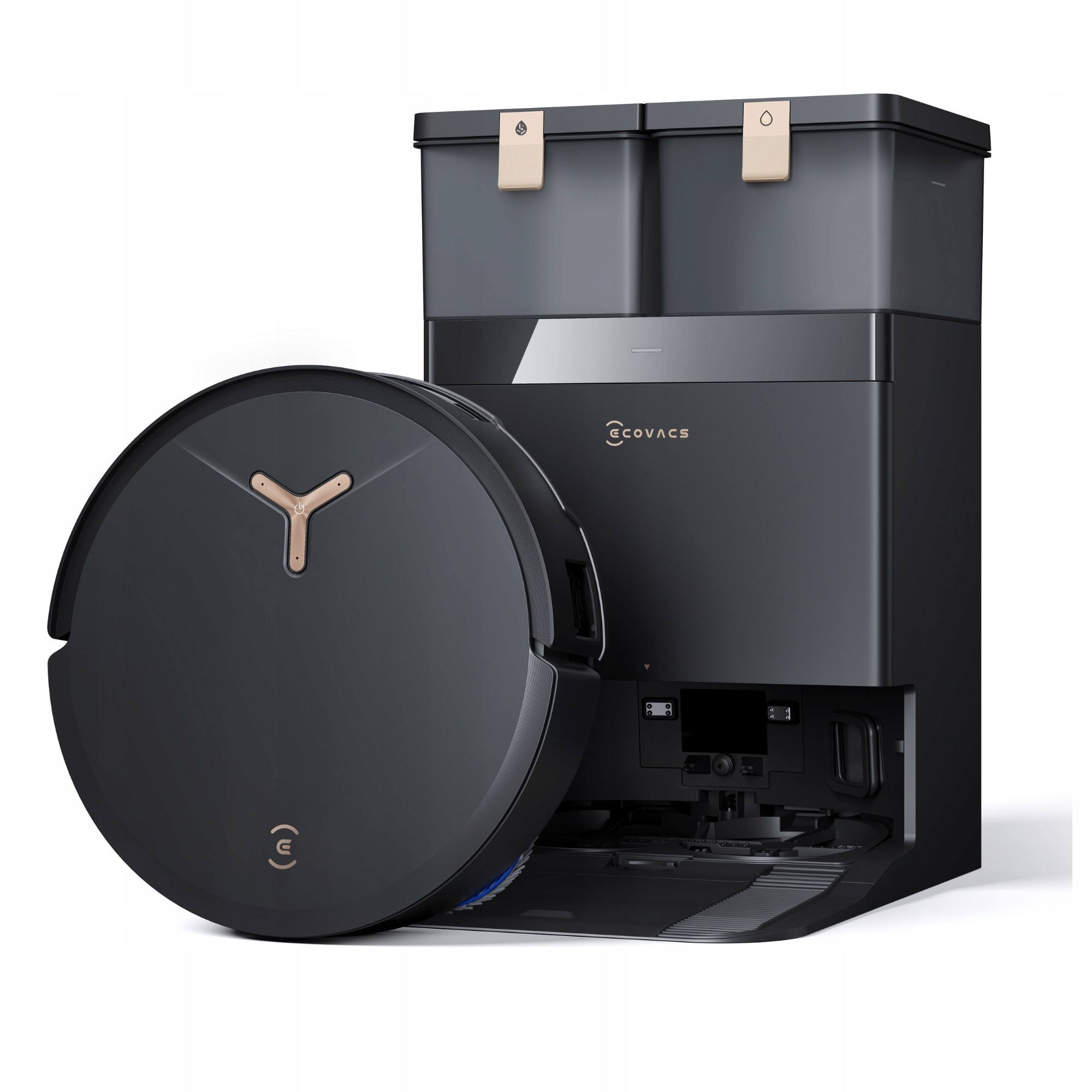 Aspirator robot ECOVACS Deebot T50 Max Pro Omni, negru, 180 min autonomie, 3l capacitate recipient, tehnologie AIVI 3D 3.0