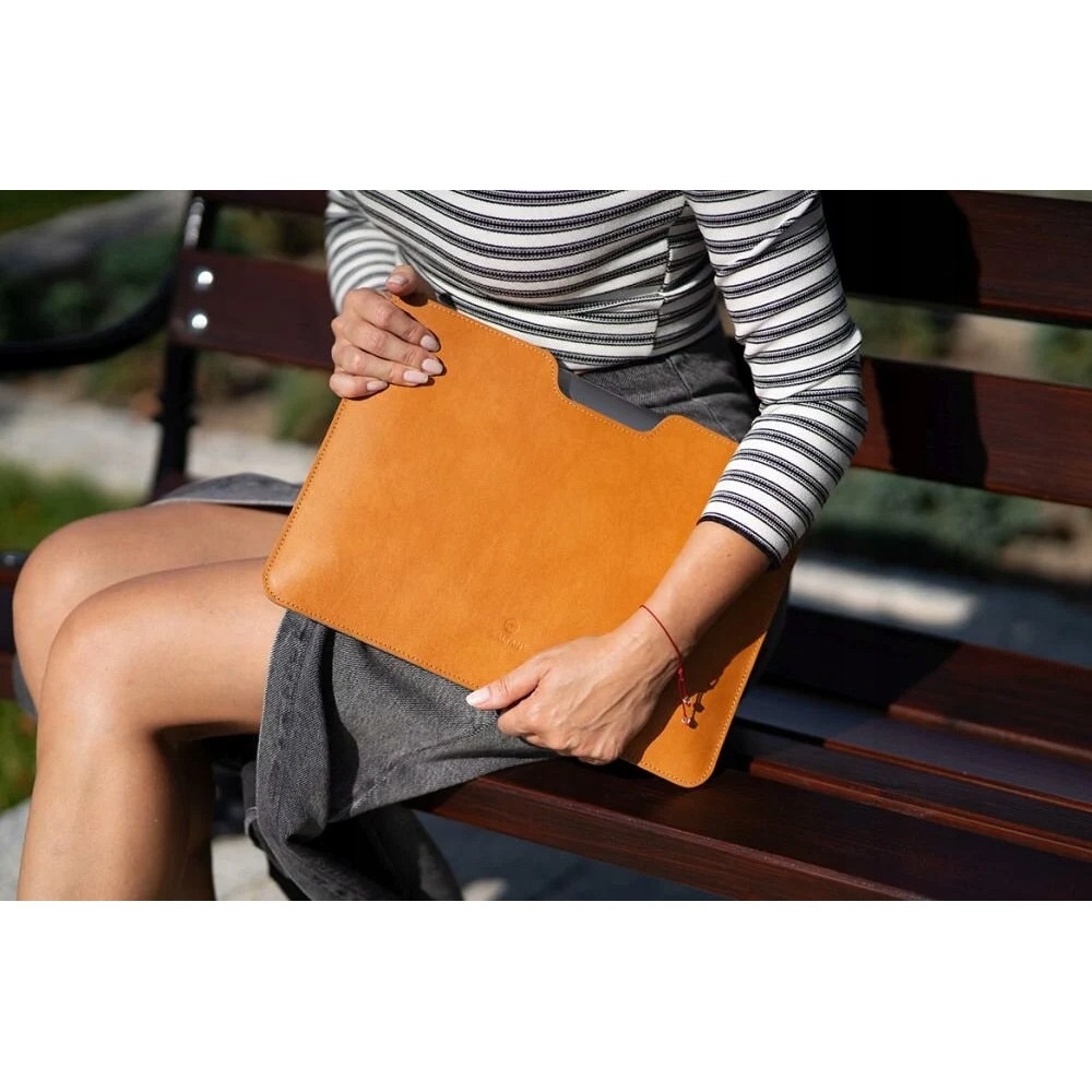 Etui laptop Baltan 13 inch, piele, impermeabil, culoare brazowy