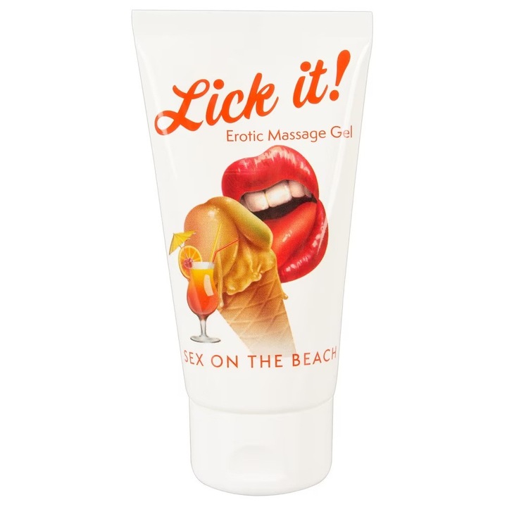 Lick It egzotikus aromájú masszázsgél - 50 ml, a pihenés és kényeztetés pillanataihoz