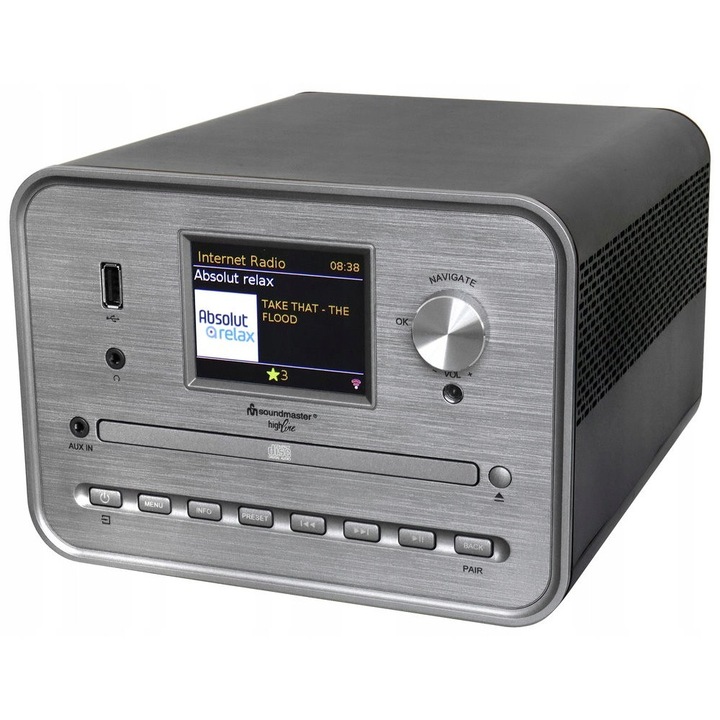 Компактна аудио система Soundmaster ICD1050SW, интернет радио WLAN 2,4/5 GHz DAB+, Bluetooth, CD/MP3, USB, 2x7W, черно/антрацит