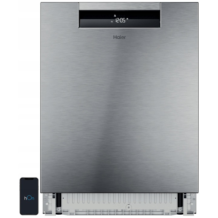 Masina de spalat vase HAIER AI Washlens Plus 2 XU 6B4M3PSX, 60 cm, inox, 16 seturi, control smartphone, deschidere automata a usii