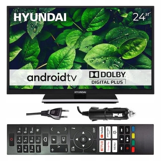 Televizor smart 24'' Android TV, Hyundai HLA24551CAR, HDR, WiFi, Bluetooth, 2x HDMI, 1x USB, 12V, montare VESA 75x75mm