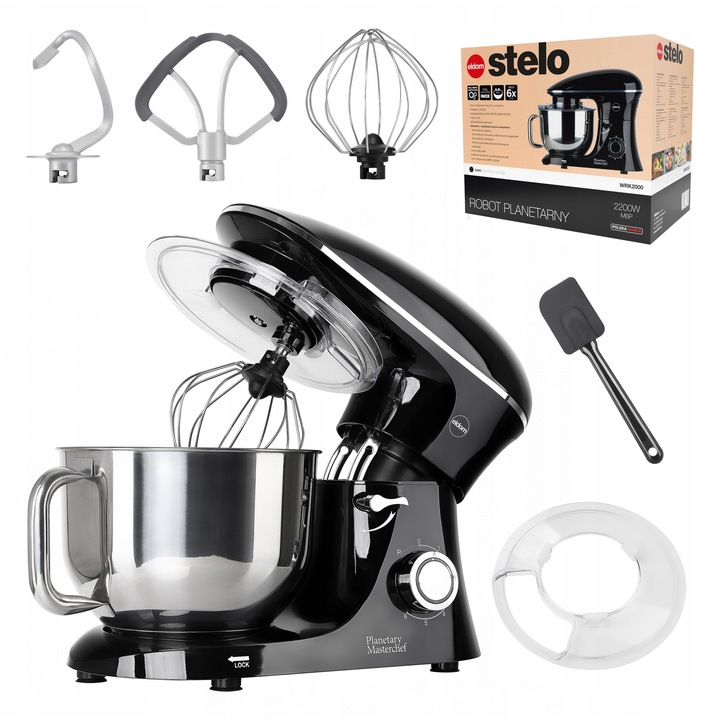 Robot planetar Eldom WRK2000, 2200W, 6,2l, design elegant, negru