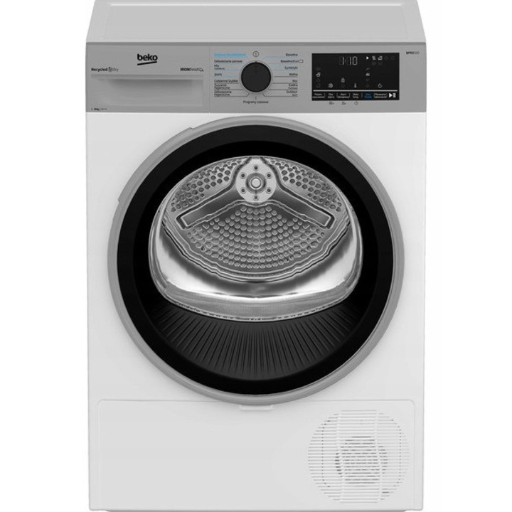 Пералня BEKO B5T69243WSPB bPRO500 9кг, термопомпена система за сушене, бяла, 58.6x59.8x84.6см