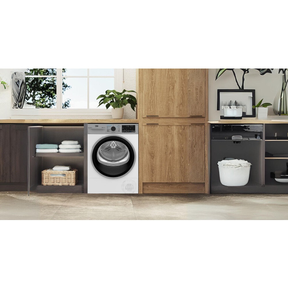 Masina de spalat rufe BEKO B5T69243WSPB bPRO500 9kg, sistem de uscare cu pompa de caldura, alb, 58.6x59.8x84.6cm
