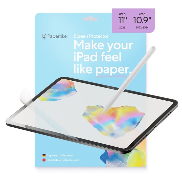 Защитно фолио за екран Paperlike Screen Protector 3, съвместимо с iPad Pro 11 инча / iPad Air 10.9 инча, прозрачно
