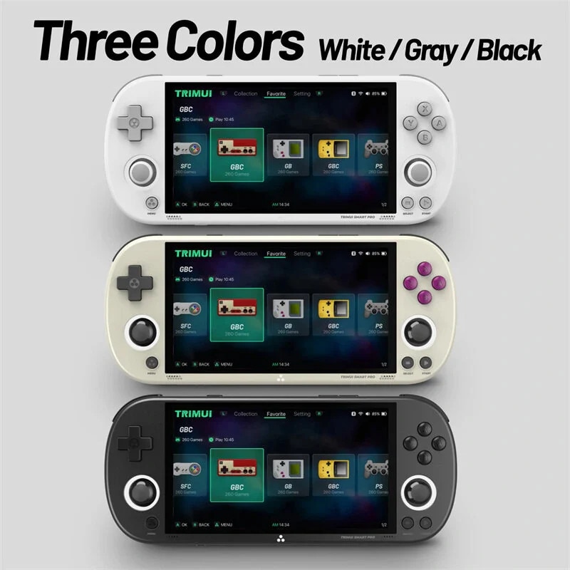 Consola TRIMUI Smart Pro Knights Starter Pack Combo, emulatoare, 64GB, Negru