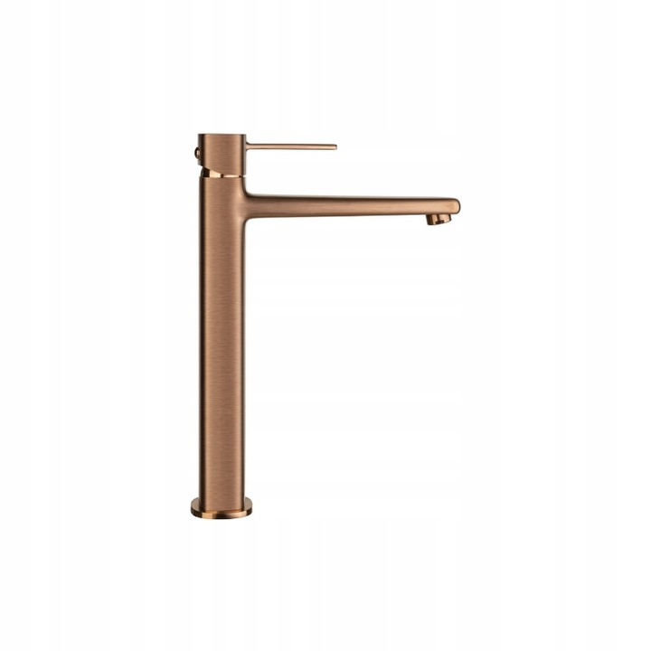 Висок смесител за мивка, Glamour, меден, 286мм, комплект с 2 маркуча 3/8"