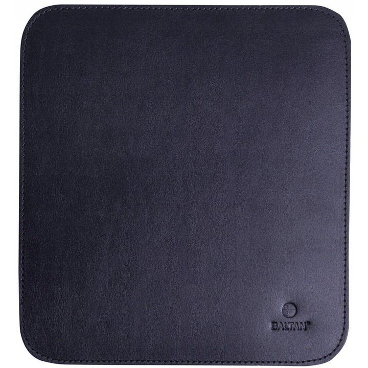 Covor pentru mouse Baltan, piele naturala, 300x300mm, neagra, antiderapanta