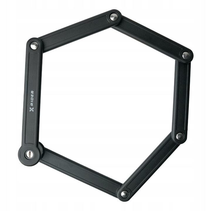 Zavor antifurt bicicleta, model XRIDER Stark, design pliabil, 6 segmente, 18,8x5,4x3,5cm, 3 chei