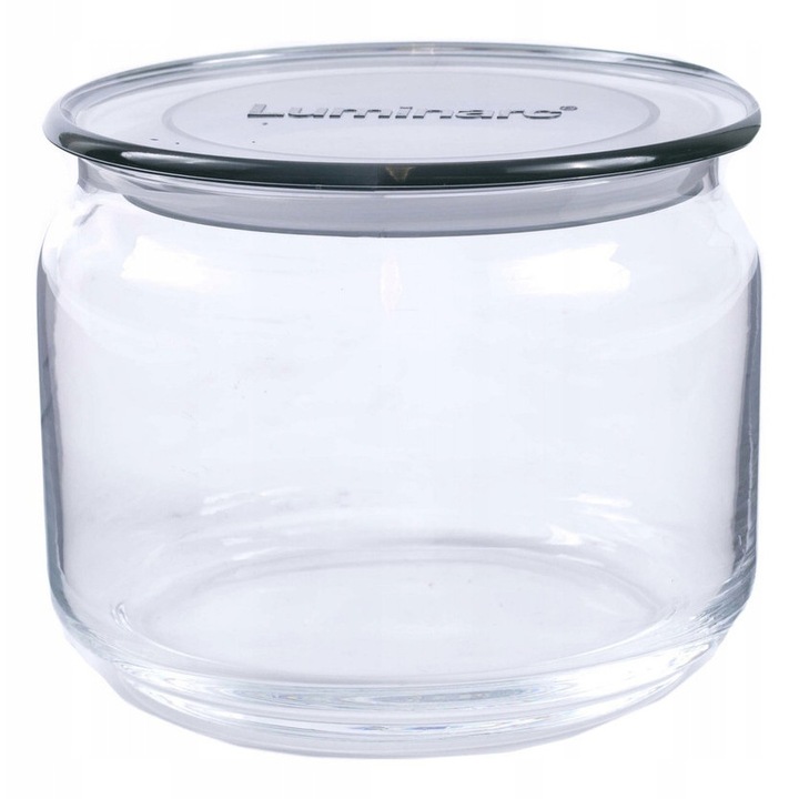 Üveg fedővel, Luminarc Plano, 0,5 l, átlátszó, szürke, 10x8,6cm