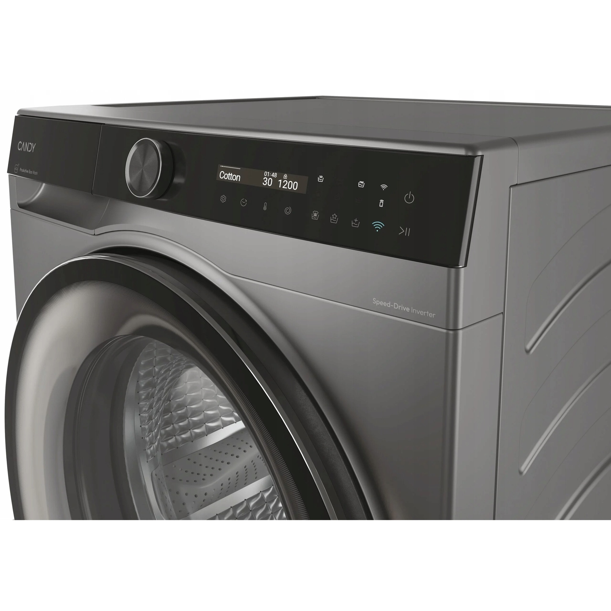 Masina de spalat rufe Candy ProWash 700, 11kg, 1400 RPM, antracit, cu functii smart