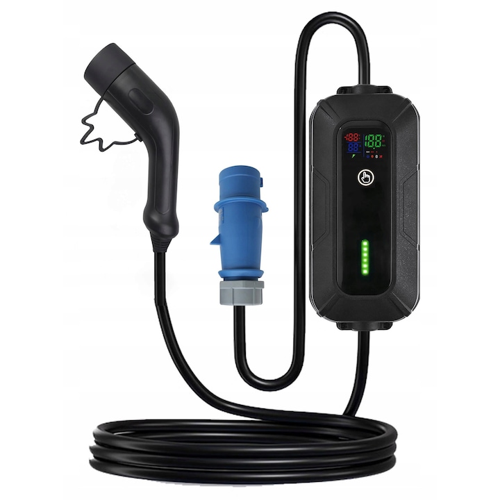 Incarcator electric Platinet 7.4 kW, tip 2, 5m, protectie IP55, set complet