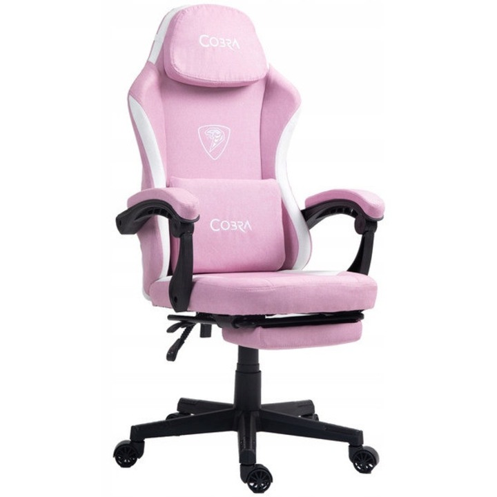 Cobra Player 5.0 gamer szék, rózsaszín, 46-56cm, lábtartóval