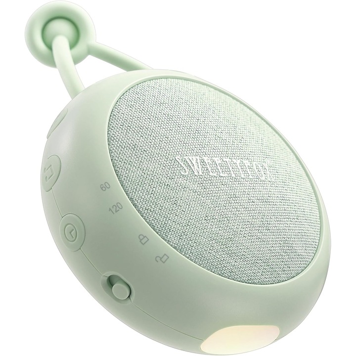 Sweety Fox Aparat White Noise pentru Bebelusi –verde – Ajutor pentru Somn, Cantece de Leagan, Lumina de Veghe si Sunete Albe pentru Bebelusi, 15 Sunete, Reincarcabil USB
