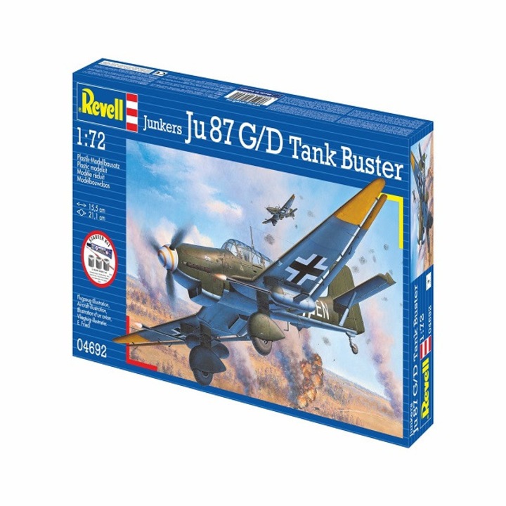 Стартов комплект за авиомоделизъм Junkers Ju87 G/D Tank Buster, мащаб 1:72 (ниво 3) с 62 части
