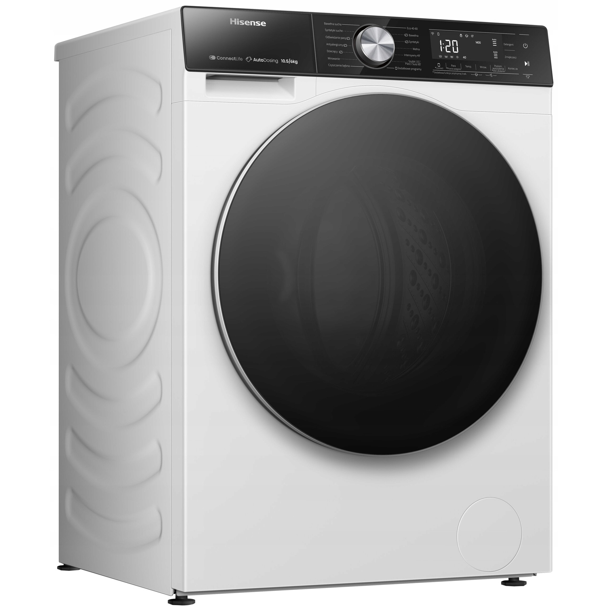 Pralko-suszarka, 10.5kg, 6kg, alb, HISENSE WD5S1045BW