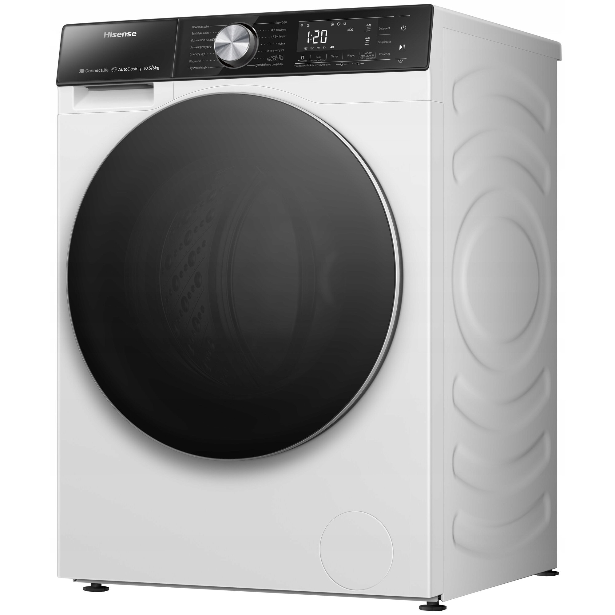 Pralko-suszarka, 10.5kg, 6kg, alb, HISENSE WD5S1045BW