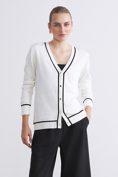LC WAIKIKI, Cardigan cu decolteu in V, Alb