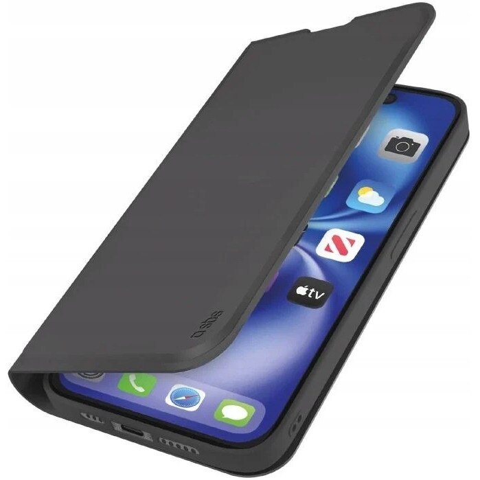 Etui portfel pentru iPhone 16e, negru, cu suport, SBS - eMAG.ro