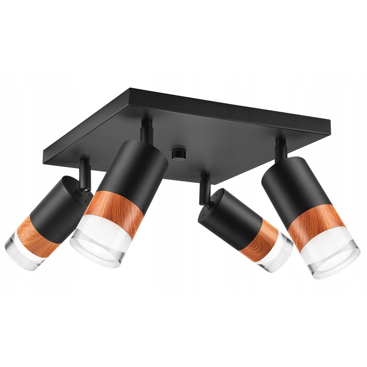 Лампа за таван 4-точкова, Lamkur, AURORA, черни и калвадос тръби, 190x280мм