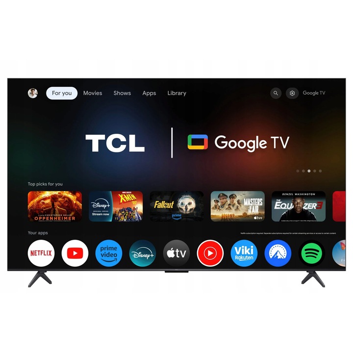 Телевизор LED TCL 75C69K 75" 4K QD-Mini, 144 Hz, Dolby Atmos, черен