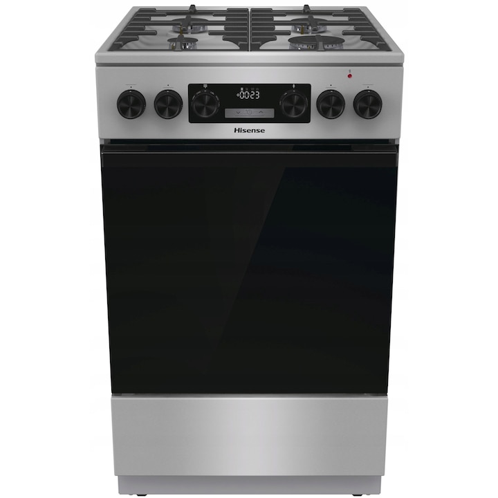 Газово-електрическа готварска печка HISENSE HKS5C71XF Air Fry, 50см, инокс, 70л, 16 функции