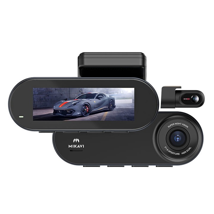MIKAVI PQ8 4K 3840x2160 fedélzeti kamera 2K hátsó kamerával, GPS-szel, Wi-Fi-vel, teljes készlet